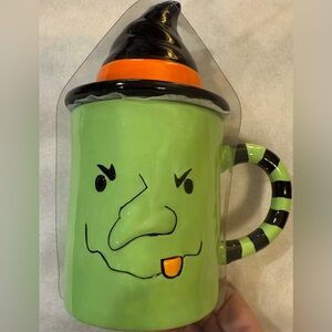 Leaf Bean Witch Mug with hat lid. 18oz